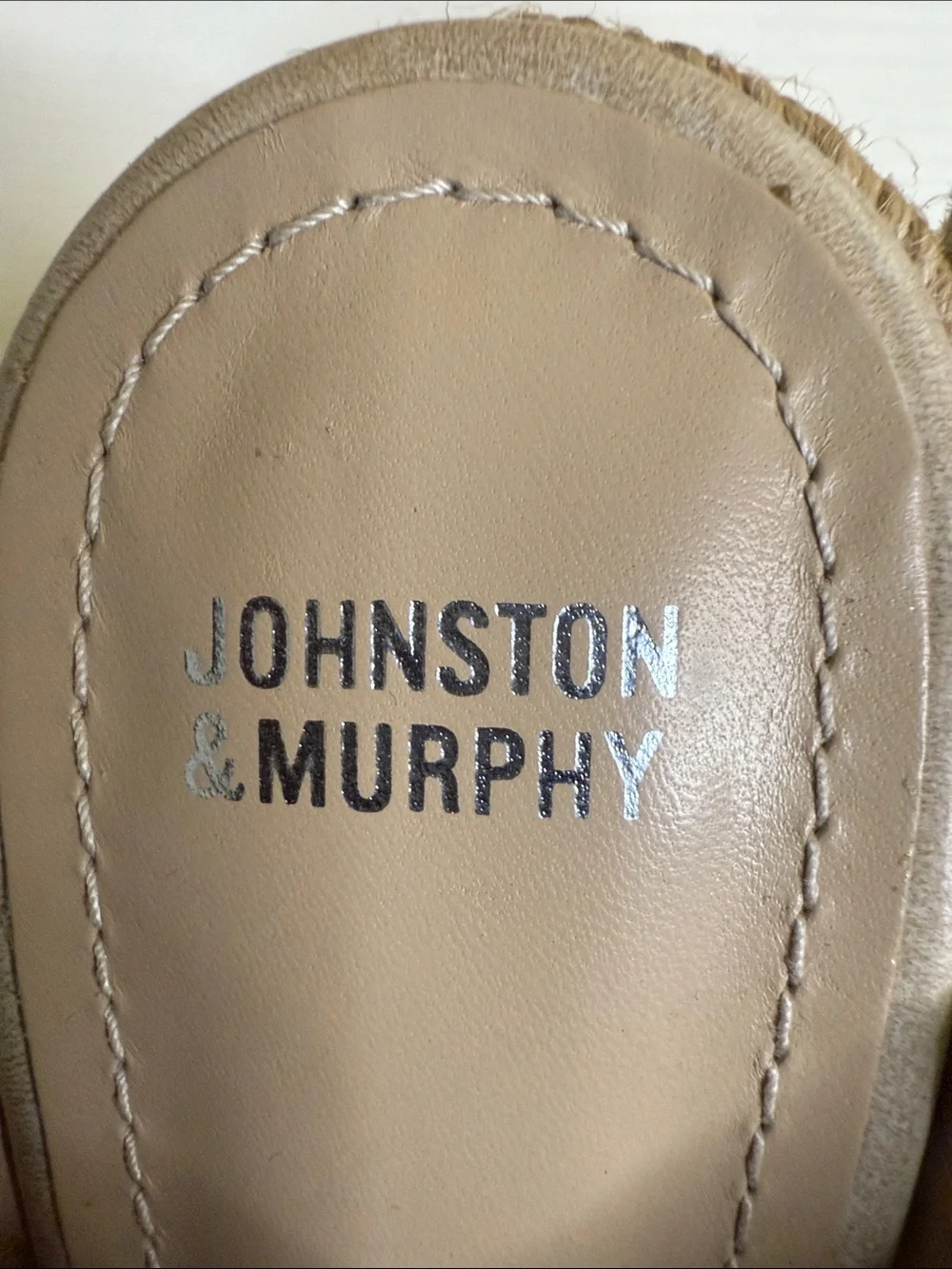 Johnston & Murphy Metallic gold/taupe Snake-Texture Espadrille Wedge Thongs
